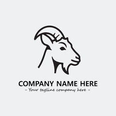 Head of goat illustration black and white for logo company vector image
