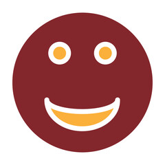 Happy Face Vector Glyph Two Colors Icon Design