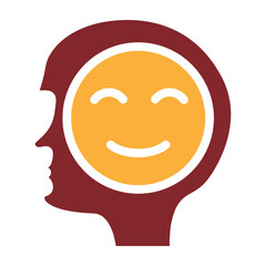 Positive Attitude Vector Glyph Two Colors Icon Design