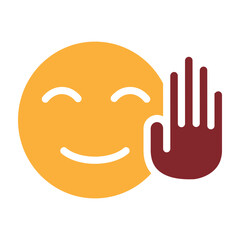 Friend Waving Vector Glyph Two Colors Icon Design