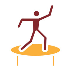 Jumping for Joy Vector Glyph Two Colors Icon Design
