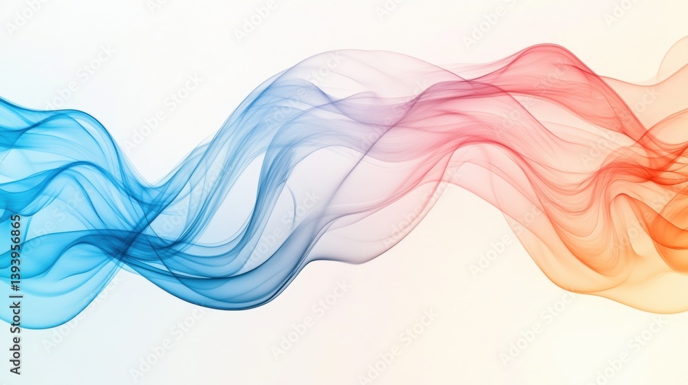 Aufkleber soft flowing waves of red and blue blend together, creating a mesmerizing abstract design that captu