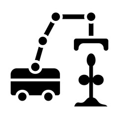 Robotic Harvest Solid Icon