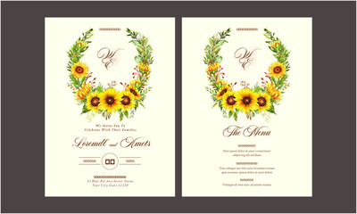 Sunflowers Wedding Invitation Template