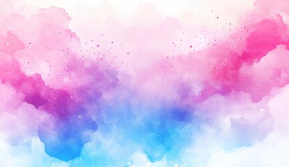 Abstract watercolor cloudscape. Soft pastel colors blend into a dreamy, ethereal scene