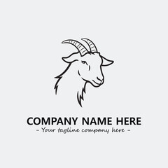 Head of goat illustration black and white for logo company vector image
