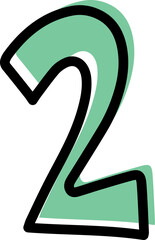 2 two fun letter outline doodle font