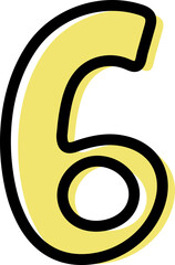 6 six fun letter outline doodle font