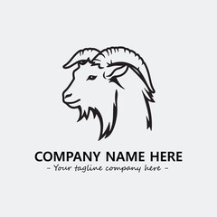 Head of goat illustration black and white for logo company vector image
