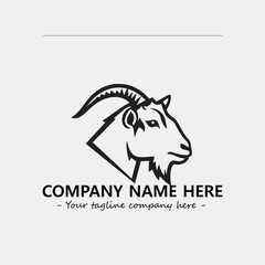Head of goat illustration black and white for logo company vector image
