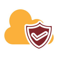 Cyber Shield Vector Glyph Two Colors Icon Design