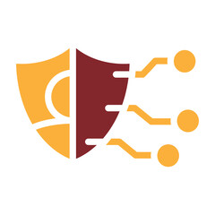 Digital Privacy Shield Vector Glyph Two Colors Icon Design