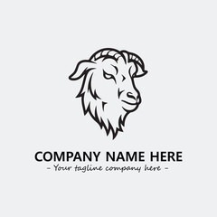 Head of goat illustration black and white for logo company vector image
