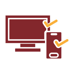 Two Factor Authentication Vector Glyph Two Colors Icon Design