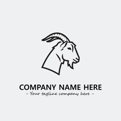 Head of goat illustration black and white for logo company vector image
