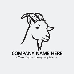 Head of goat illustration black and white for logo company vector image
