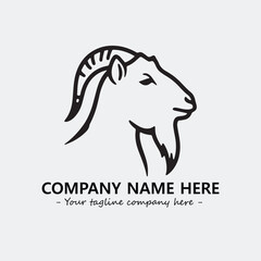 Head of goat illustration black and white for logo company vector image
