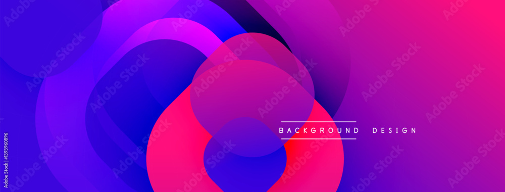 Aufkleber abstract vibrant layers create flowing shapes. gradient colors blend from purple, magenta, to deep p