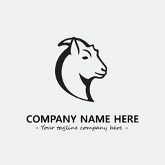 Head of goat illustration black and white for logo company vector image
