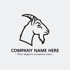 Head of goat illustration black and white for logo company vector image
