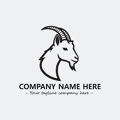 Head of goat illustration black and white for logo company vector image
