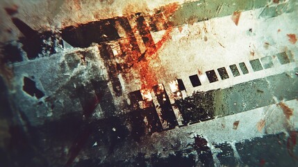 Abstract Grunge Texture Background Dark Red Brown Green Distressed Overlay Vintage Film Negative Design Element Aged Scratched Pattern Graphic        