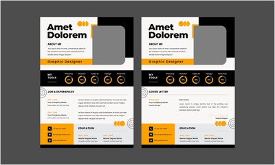 Fototapeta premium Professional modern and minimal resume CV, Clean and modern resume portfolio CV template
