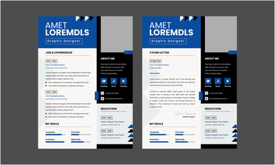Professional modern and minimal resume CV, Clean and modern resume portfolio CV template
