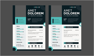 Professional modern and minimal resume CV, Clean and modern resume portfolio CV template