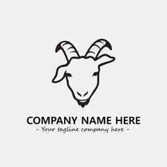 Head of goat illustration black and white for logo company vector image
