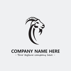 Head of goat illustration black and white for logo company vector image
