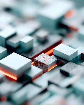 High-performance computation within large language models, glowing processor cores, parallel processing structures, quantum-inspired data visualization, ultra-detailed tech landscape