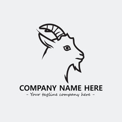 Head of goat illustration black and white for logo company vector image
