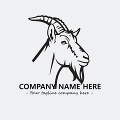 Head of goat illustration black and white for logo company vector image
