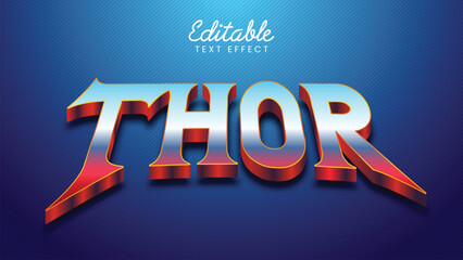 Editable 3D Chrome Superhero Text Effect for Movie Title and Gaming Logo © Gabudo STD