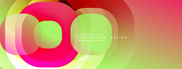 Abstract vibrant layers create dynamic composition. Overlapping circles blend pink, green, yellow hues. Modern design evokes energy, movement, visual interest. Smooth gradients offer soft transitions.