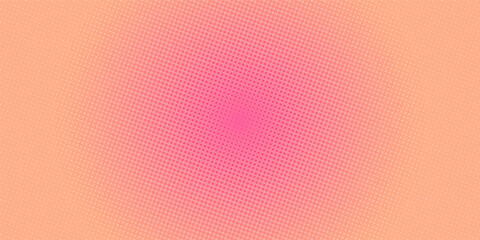 Pink orange polka dots gradient halftone background. Pop art cartoon dot texture with comic graphic design, Horizontal line abstract pattern wall for cover digital technology