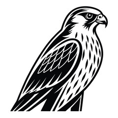 Black Falcon Logo Style Simple Bird Design