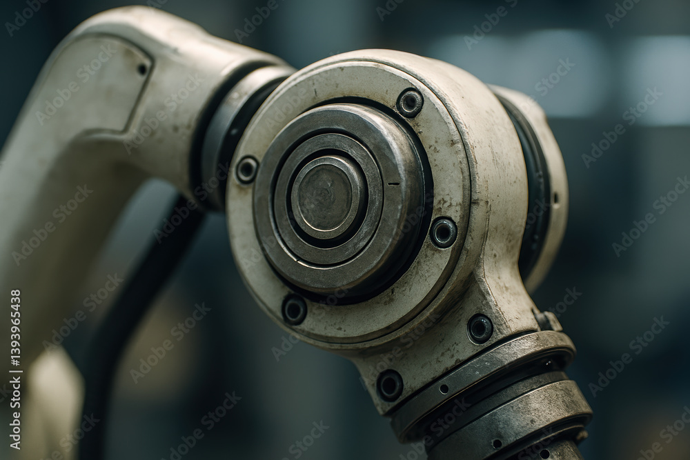 Poster image showcases robotic arm component highlighting intricate design and engineering behind automatio