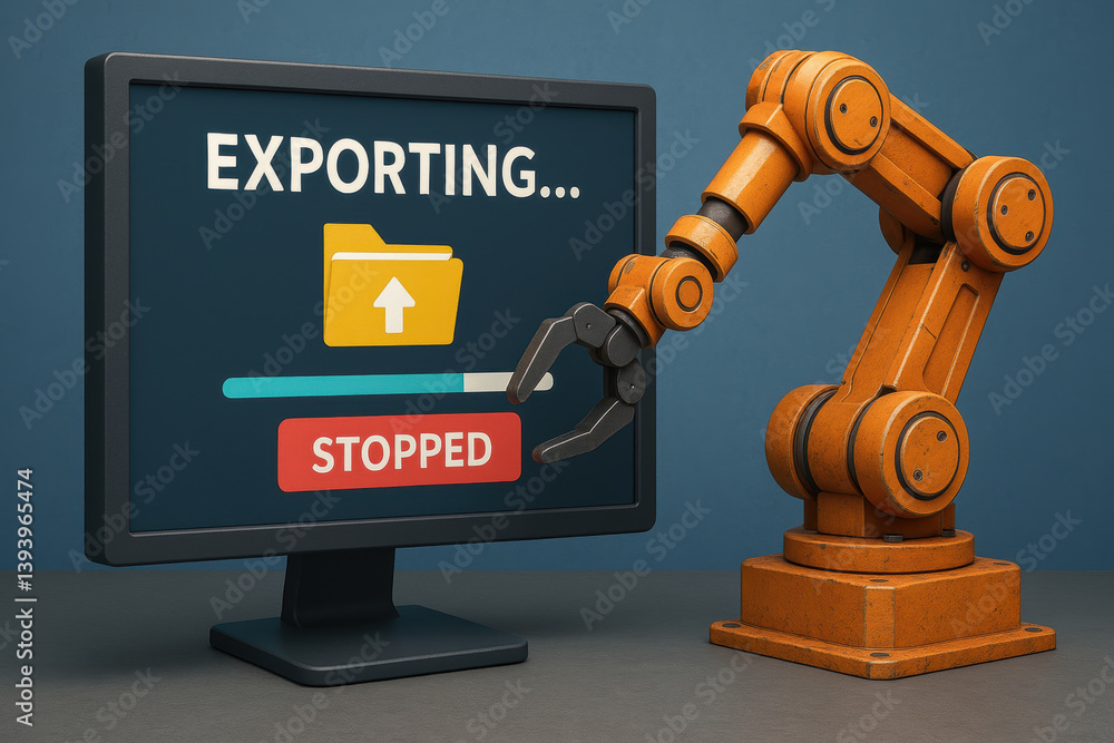 Aufkleber exporting barriers can hinder progress in technology and automation, showcasing concept of challenge