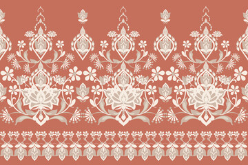 Floral,flowers, seamless, traditional ethnic, thai pattern, fabric pattern for textiles, rugs, wallpaper, clothing, sarong, batik, wrapping, embroidery, print, background, cover, illustration,