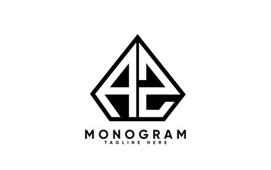 AZ letter creative monogram vector logo design.
