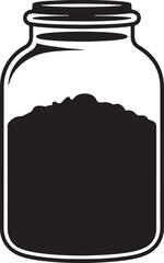 Compost Jar silhouette vector illustration