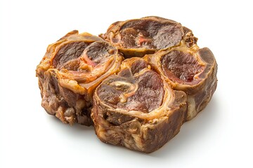A realistic photo of Slow-Cooked Osso Buco, hyper-realistic, isolated on white