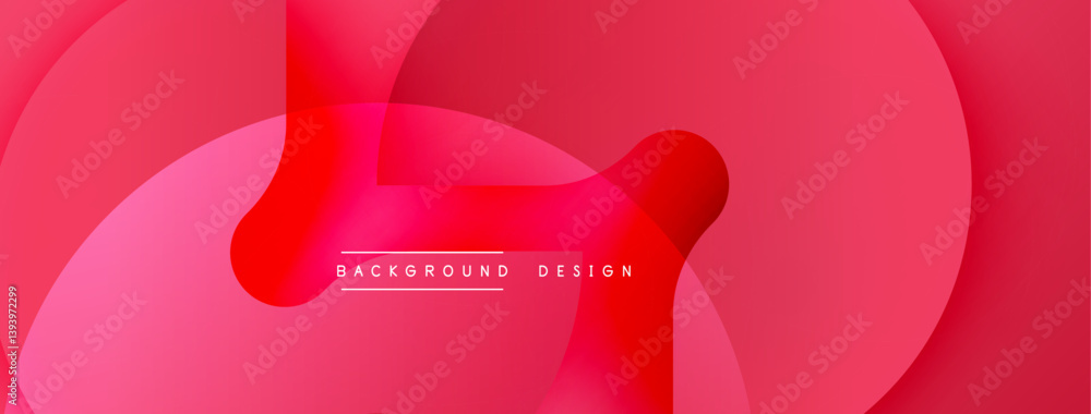 Aufkleber Abstract pink layers create dynamic composition. Smooth gradients, overlapping shapes suggest depth, modern aesthetic. Minimal text reads background design.
