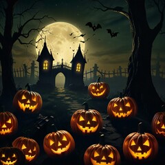 Fototapeta premium halloween background with pumpkin