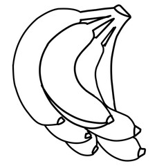 banana outline on isolated white