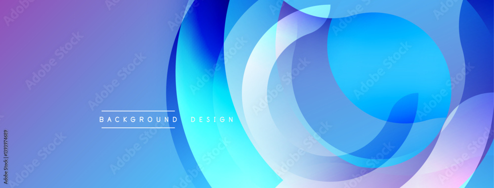 Leinwandbilder Abstract fluid shapes blend vibrant blues, purples. Overlapping layers create dynamic visual effect. Modern design suitable for backgrounds, presentations. Smooth gradients offer depth.