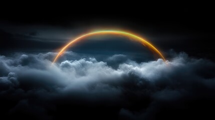 Celestial Orb Above Clouds
