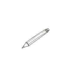 Pencil doodle icon in flat minimal style, hand-drawn sketch look on white solid background.